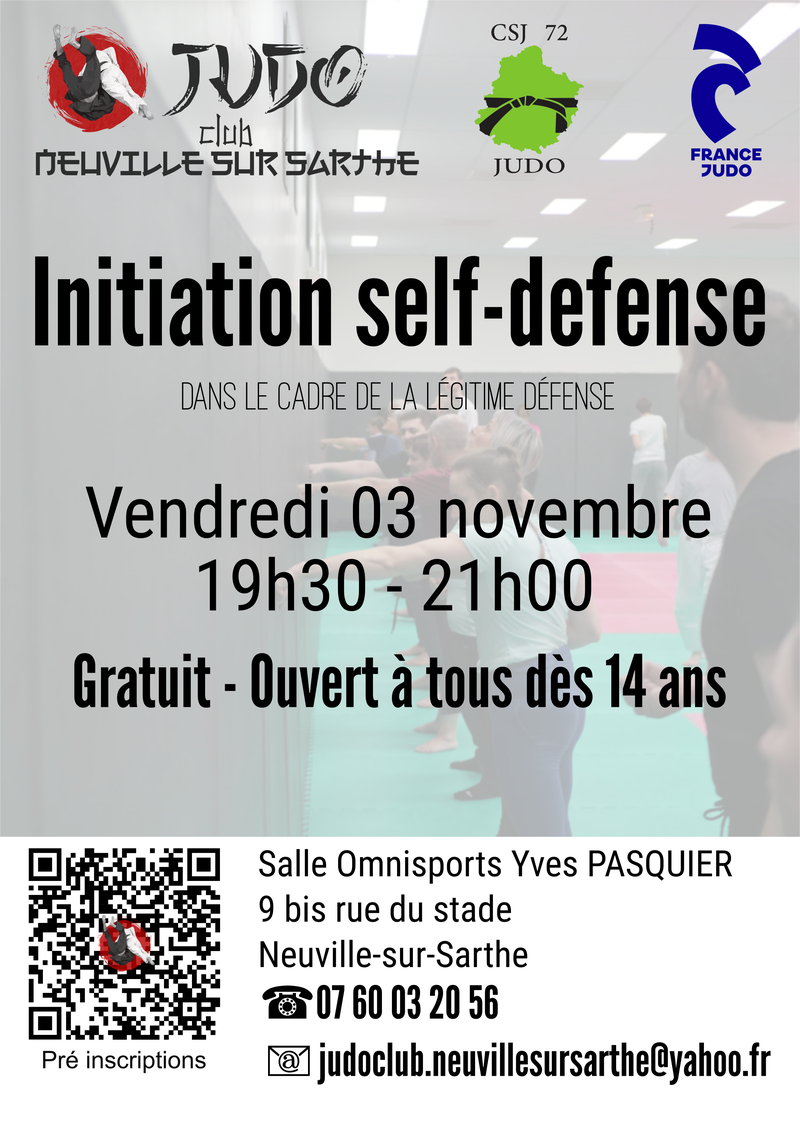 Inititation self-defense vendredi 03 novembre 19h30