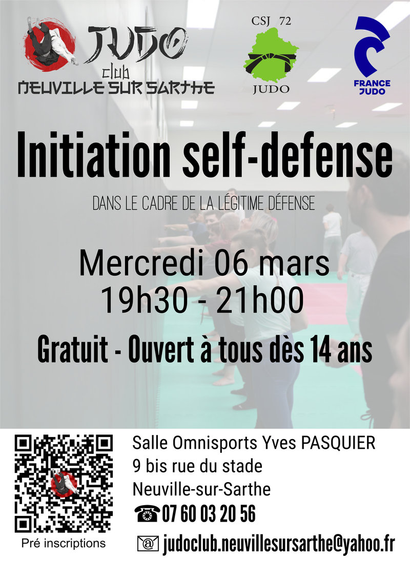 Initiation self-defense mercredi 06 mars 19h30